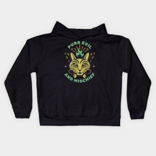 Purr evil and mischief Kids Hoodie